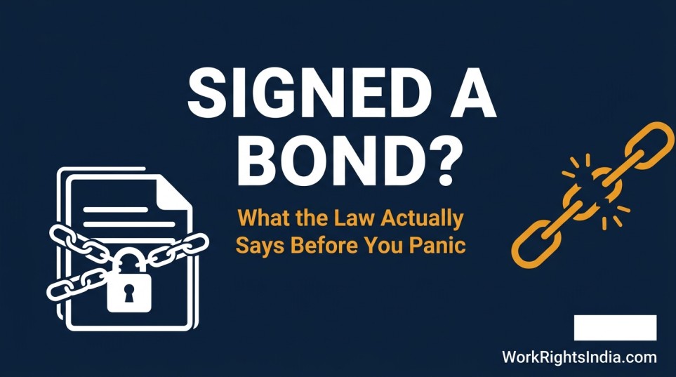 is it legal for a company to make you sign a bond for training costs India